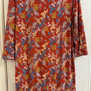 Floral Red Dress by Beeson River- Sz M